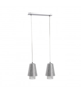Molly Bar Pendant Ceiling Light Crystal Silver, 50cm, 2x E27