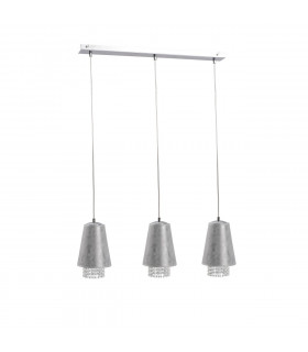 Molly Bar Pendant Ceiling Light Crystal Silver, 60cm, 3x E27