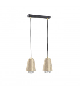 Molly Bar Pendant Ceiling Light Crystal Gold, 50cm, 2x E27