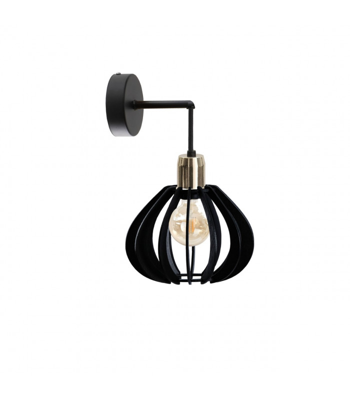 Gemma Wall Lamp Black, Gold, 20cm, 1x E27