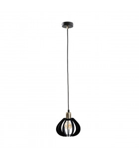 Gemma Wire Frame Pendant Ceiling Light Black, Gold, 20cm, 1x E27