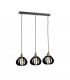 Gemma Bar Pendant Ceiling Light Black, Gold, 60cm, 3x E27
