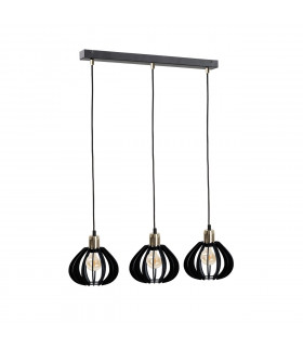 Gemma Bar Pendant Ceiling Light Black, Gold, 60cm, 3x E27