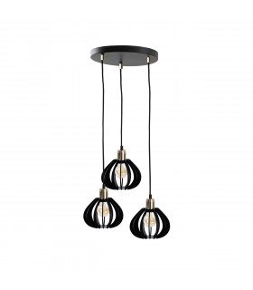 Gemma Cluster Pendant Ceiling Light Black, Gold, 32cm, 3x E27