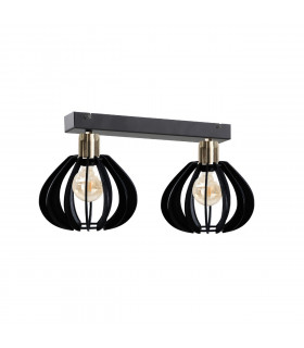 Gemma Twin Ceiling Spotlight Black, Gold, 50cm, 2x E27
