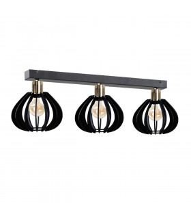Gemma Ceiling Spotlight Bar Black, Gold, 60cm, 3x E27
