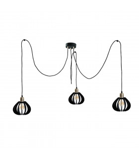 Gemma Cluster Pendant Ceiling Light Black, Gold, 3x E27