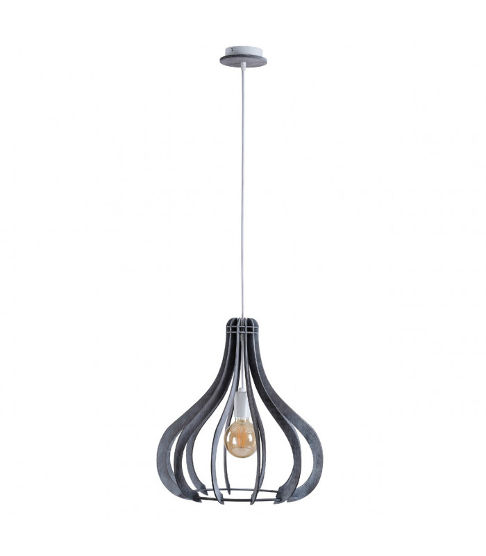 Lavena Wire Frame Pendant Ceiling Light Grey, 43.5cm, 1x E27