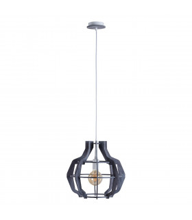 Bento Wire Frame Pendant Ceiling Light Grey, 38.5cm, 1x E27