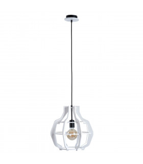 Bento Wire Frame Pendant Ceiling Light White, 38.5cm, 1x E27