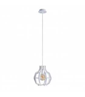 Bento Wire Frame Pendant Ceiling Light White, 28cm, 1x E27