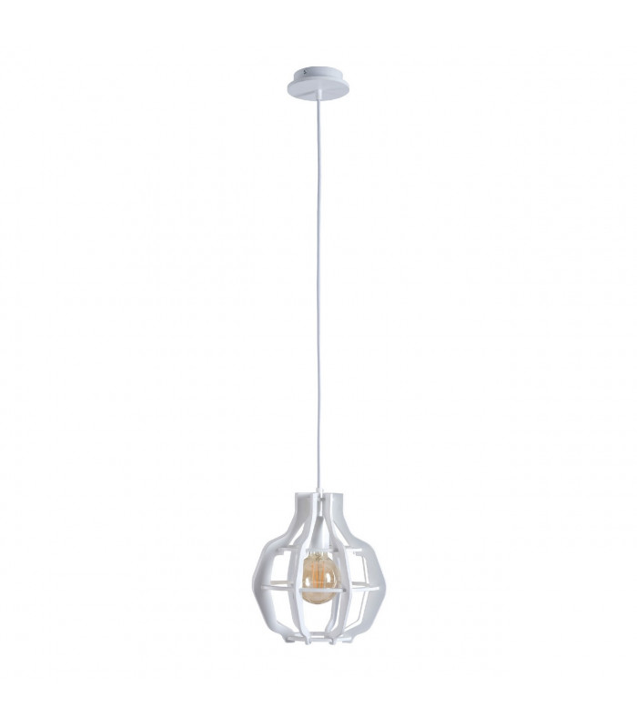 Bento Wire Frame Pendant Ceiling Light White, 28cm, 1x E27