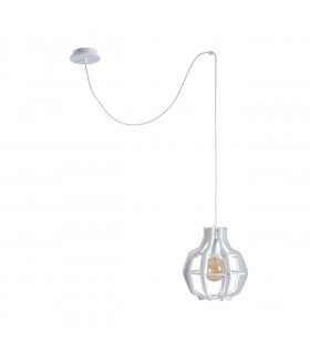 Bento Wire Frame Pendant Ceiling Light White, 28cm, 1x E27, 200cm wire