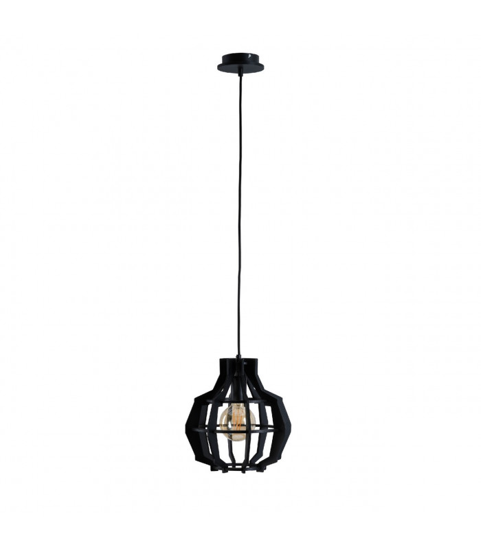 Bento Wire Frame Pendant Ceiling Light Black, 28cm, 1x E27