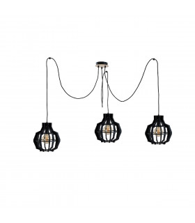 Bento Cluster Pendant Ceiling Light Small Black, 3x E27