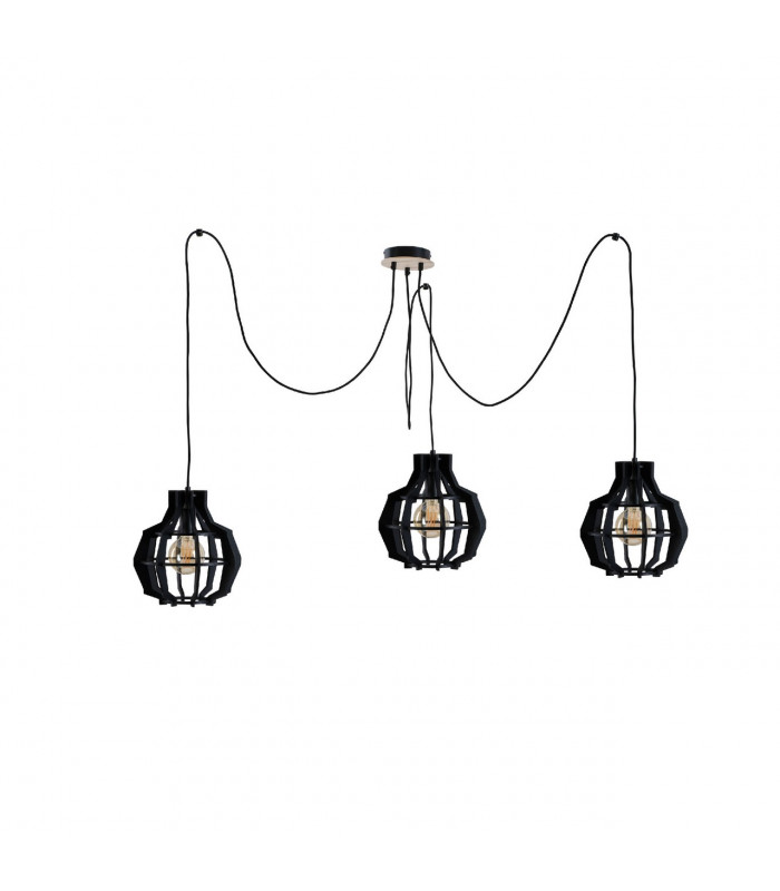 Bento Cluster Pendant Ceiling Light Small Black, 3x E27