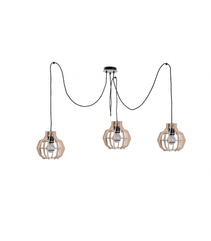 Bento Cluster Pendant Ceiling Light Small Natural, 3x E27