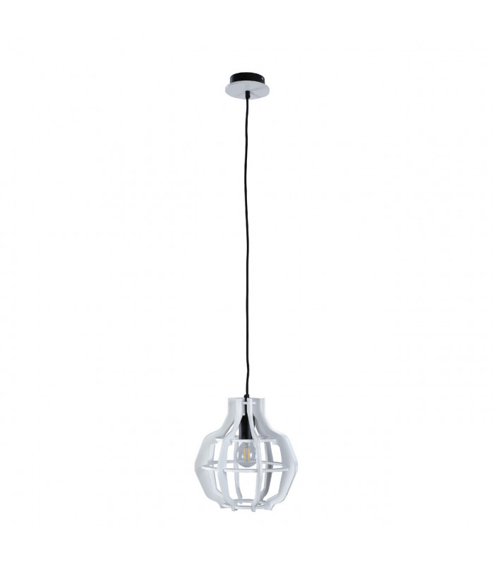 Bento Wire Frame Pendant Ceiling Light Black, White, 28cm, 1x E27