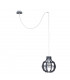 Bento Wire Frame Pendant Ceiling Light Small Grey, 28cm, 1x E27, 200cm wire