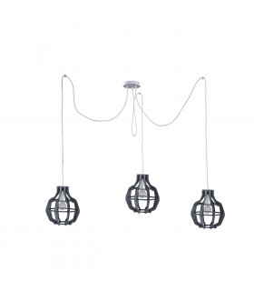 Bento Cluster Pendant Ceiling Light Small Grey, 3x E27