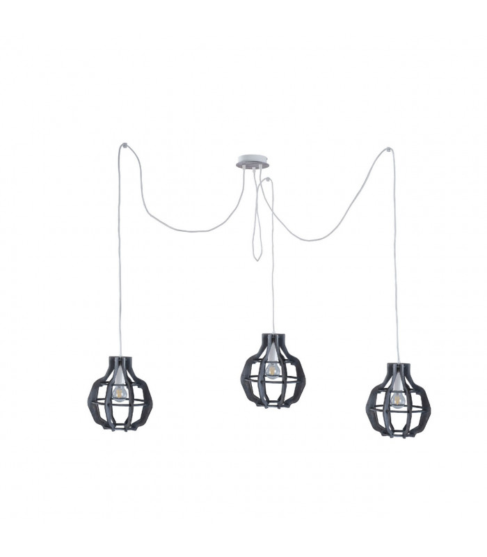 Bento Cluster Pendant Ceiling Light Small Grey, 3x E27