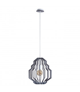 Rufo Wire Frame Pendant Ceiling Light Grey, 35.5cm, 1x E27