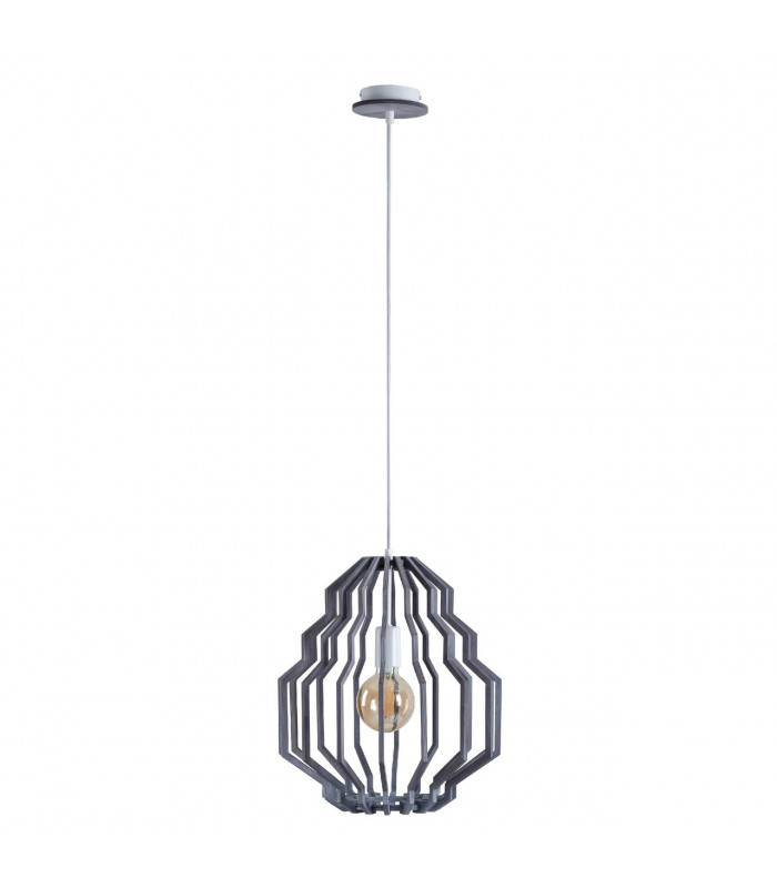 Rufo Wire Frame Pendant Ceiling Light Grey, 35.5cm, 1x E27