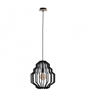 Rufo Wire Frame Pendant Ceiling Light Black, 35.5cm, 1x E27