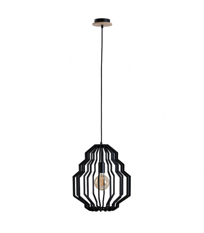 Rufo Wire Frame Pendant Ceiling Light Black, 35.5cm, 1x E27