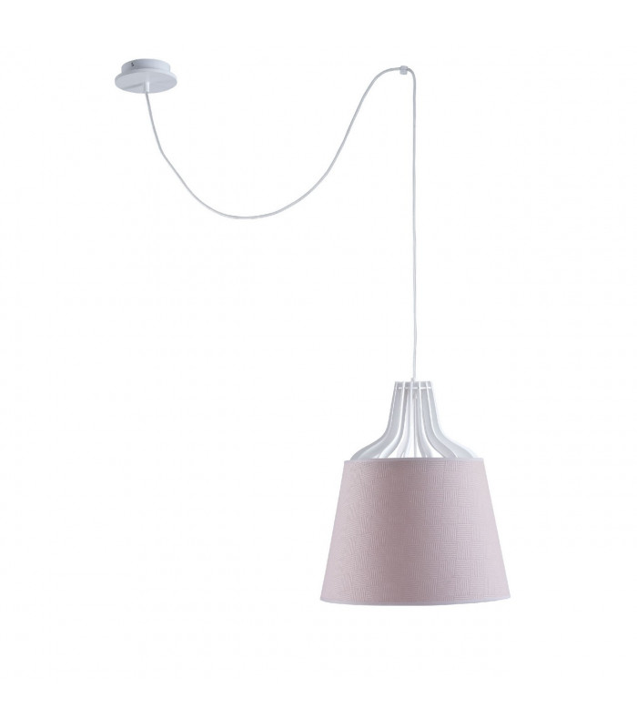 Lea Dome Pendant Ceiling Light Pink, 38cm, 1x E27, 200cm Wire