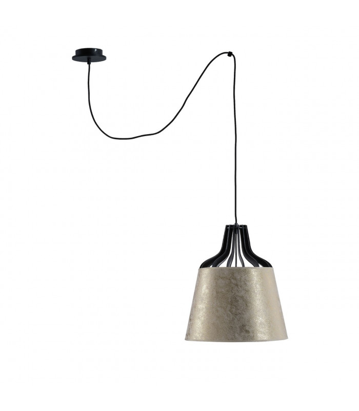 Ivo Dome Pendant Ceiling Light Gold, 38cm, 1x E27, 200cm Wire