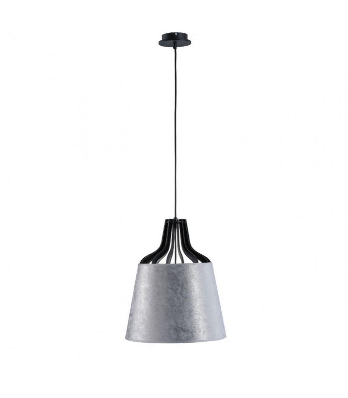 Ivo Dome Pendant Ceiling Light Silver, 38cm, 1x E27
