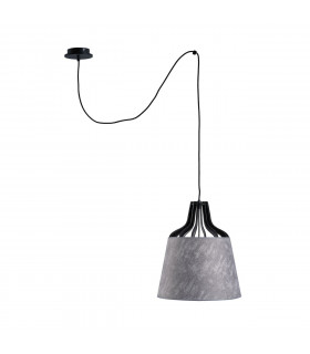 Ivo Dome Pendant Ceiling Light Grey, 38cm, 1x E27, 200cm Wire