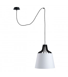 Ivo Dome Pendant Ceiling Light White, 38cm, 1x E27, 200cm Wire
