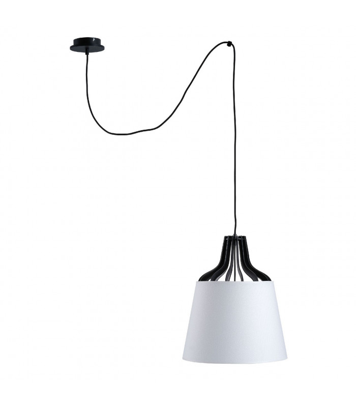 Ivo Dome Pendant Ceiling Light White, 38cm, 1x E27, 200cm Wire