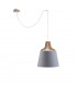 Ivone Dome Pendant Ceiling Light Grey, 38cm, 1x E27, 200cm Wire