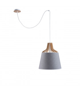 Ivone Dome Pendant Ceiling Light Grey, 38cm, 1x E27, 200cm Wire