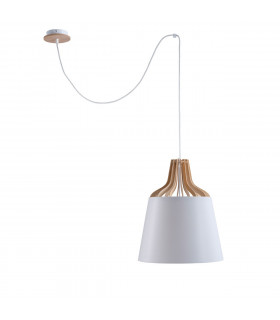 Ivone Dome Pendant Ceiling Light White, 38cm, 1x E27, 200cm Wire