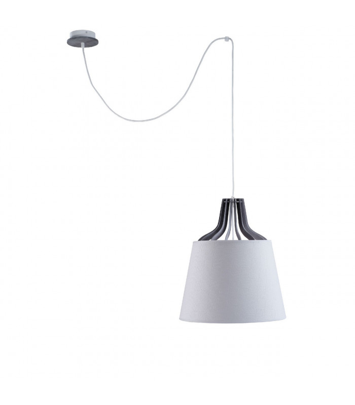 Lucio Dome Pendant Ceiling Light White, 38cm, 1x E27, 200cm Wire