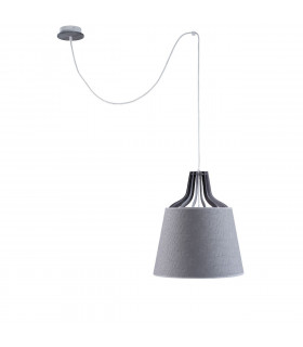 Lucio Dome Pendant Ceiling Light Grey, 38cm, 1x E27, 200cm Wire