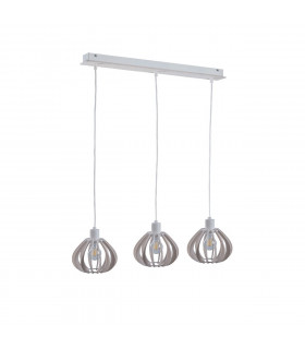 Nicoleta Bar Pendant Ceiling Light White, 62cm, 3x E27