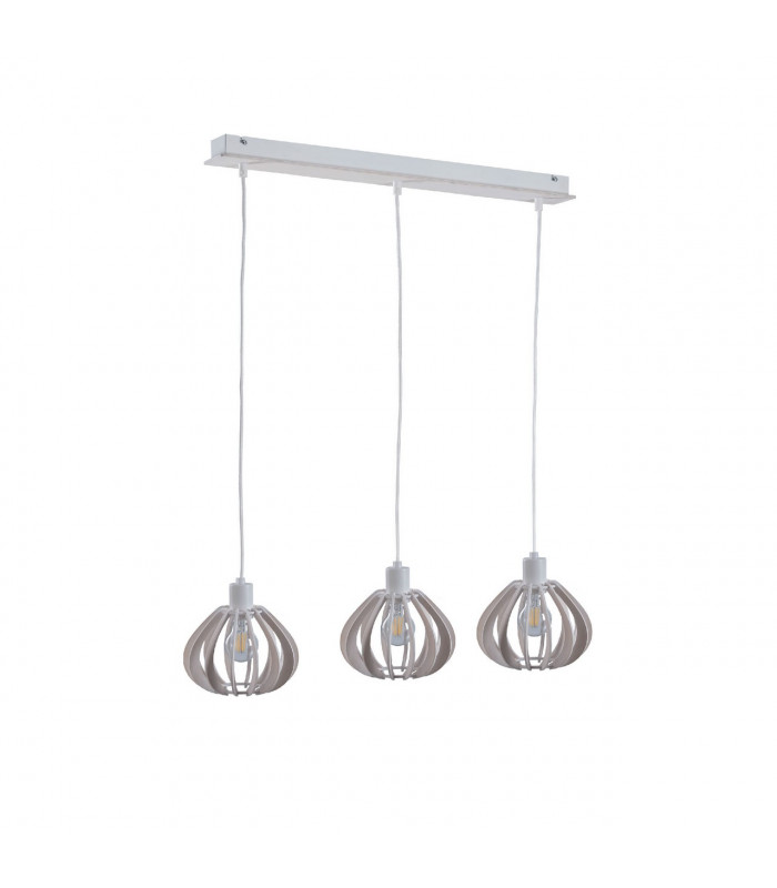 Nicoleta Bar Pendant Ceiling Light White, 62cm, 3x E27