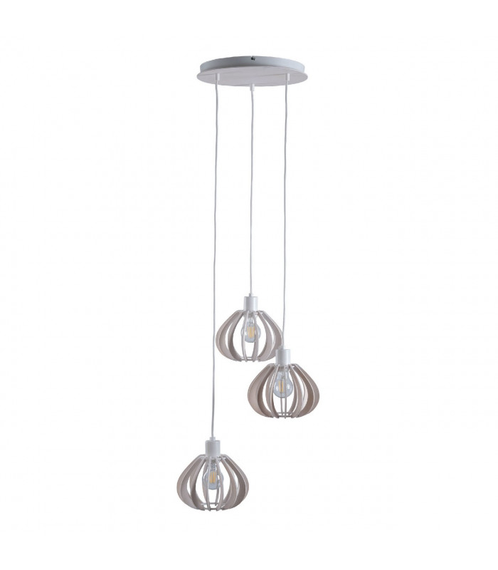 Nicoleta Cluster Pendant Ceiling Light White, 32cm, 3x E27