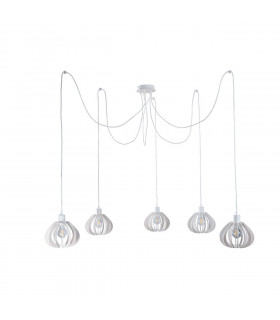 Nicoleta Cluster Pendant Ceiling Light White, 5x E27