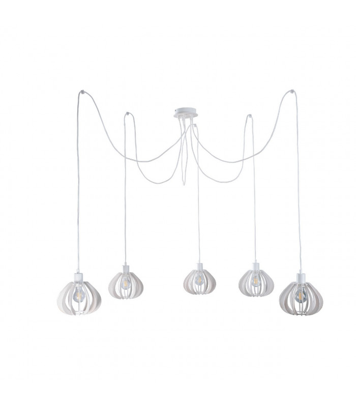 Nicoleta Cluster Pendant Ceiling Light White, 5x E27