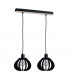 Nicoleta Bar Pendant Ceiling Light Black And Natural, 52cm, 2x E27