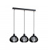 Nicoleta Bar Pendant Ceiling Light Black And Natural, 62cm, 3x E27