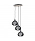 Nicoleta Cluster Pendant Ceiling Light Black And Natural, 32cm, 3x E27