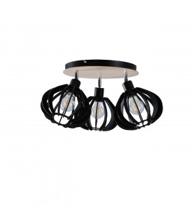Nicoleta Ceiling Spotlight Clusters Black And Natural, 32cm, 3x E27