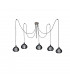 Nicoleta Cluster Pendant Ceiling Light Black And Natural, 5x E27